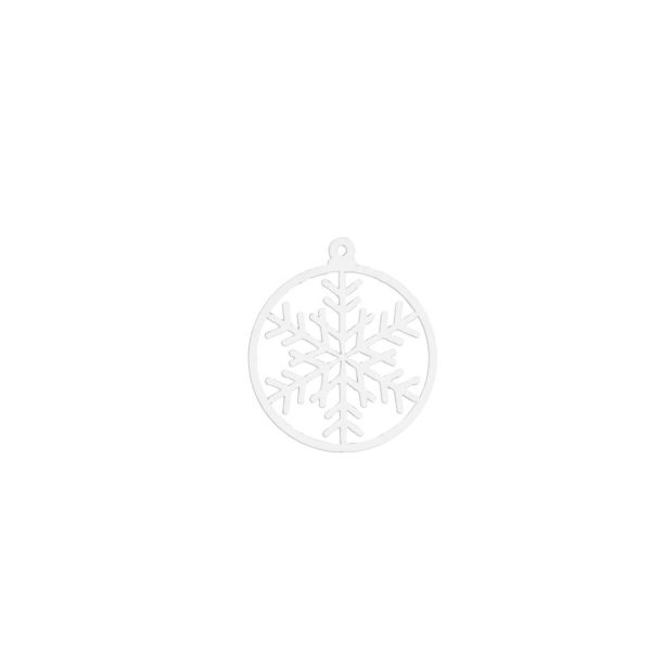 2" Snowflake Bulb, Wreath Decoration, White